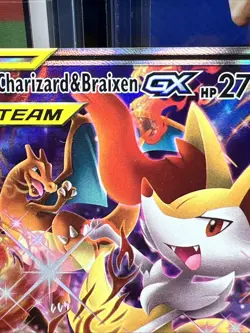 Charizard & Braixen GX SM230 Black Star Promo Holo Card Pokemon (Dented) - Image 3