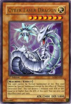 Cyber Laser Dragon SOI-EN007 Ultra Rare 1st Edition Yugioh HP - Image 1