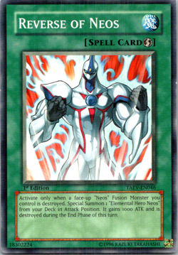 Reverse of Neos TAEV-EN046 Yu-Gi-Oh! TCG 1st Edition LP - Image 1