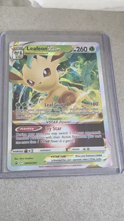 Pokemon Leafeon VSTAR Holo Black Star Promo SWSH195 NM/M TCG Card - Image 1