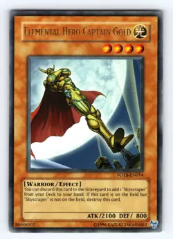Yugioh Elemental Hero Captain Gold FOTB-EN014 Ultra Rare - NM 💎 - Image 1