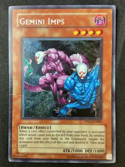 Yu-Gi-Oh TCG Premium Pack 1 #PP01-EN005 Gemini Imps Secret Rare DMG (Crease) - Image 1