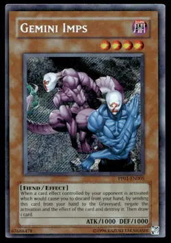 Yu-Gi-Oh TCG Premium Pack 1 #PP01-EN005 Gemini Imps Secret Rare LP - Image 1