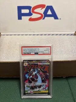 Pokemon TCG: 2025 MEP EN-ME UPC BLACK STAR PROMO #023 MEGA CHARIZARD X ex PSA 10 - Image 1