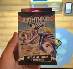 Lightning Power Box Pokemon TCG 1 Ultra Rare EX, 14 Holos,One Mini Binder Sealed - Image 1