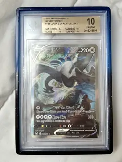 Pokemon Lugia V Alt Art Silver Tempest 186/195 BGS 10 Pristine - Image 3