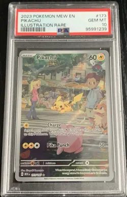 Pokemon TCG 2023 Pikachu 173/165 Scarlet & Violet 151 Illus Rare Holo PSA 10 - Image 1