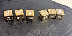 Pokemon TCG Sword And Shield Set of 6 Metal Damage Counter Dice Gold - Image 1