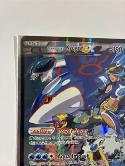 2015 POKEMON XY TEAM AQUA’S KYOGRE EX DOUBLE CRISIS FULL ART NM+M - Image 2