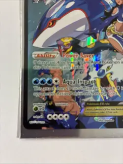 2015 POKEMON XY TEAM AQUA’S KYOGRE EX DOUBLE CRISIS FULL ART NM+M - Image 4