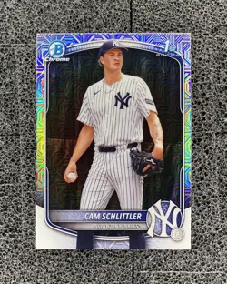 2025 Bowman Chrome Cam Schlittler Mega Box Mojo Refractor 1st BCP-166 Yankees - Image 1