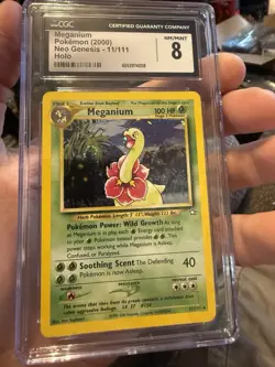 CGC 8 Meganium 2000 Neo Genesis 11/111 Holo SWIRL Pokemon Card psa - Image 1