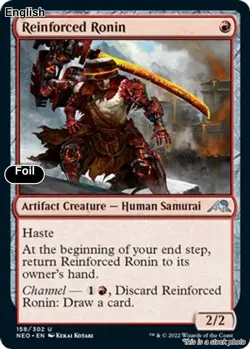 MTG Reinforced Ronin [NEO - 158] LP Foil - Image 1