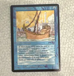 Wizards of the Coast Magic: The Gathering Merchant Ship Summon Ship Blue 0/2 - Image 1