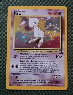 SWIRL Pokemon Mew #9 HOLO Black Star Promo Card VINTAGE NM WOTC - Image 1