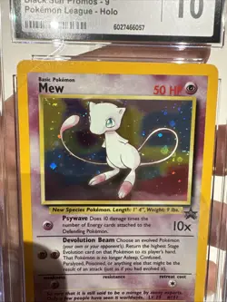 CGC Gem Mint 10 Mew Black Star Promo 9 Holo WOTC 2000 Pokemon Card w SWIRL - Image 3