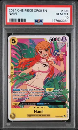 2024 ONE PIECE OP08-TWO LEGENDS #106 NAMI PSA 10 - Image 1