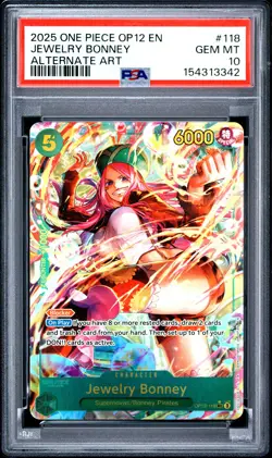 2025 ONE PIECE OP12-LEGACY OF THE MASTER ALTERNATE ART JEWELRY BONNEY PSA 10 - Image 1