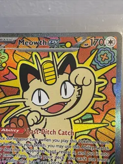 Meowth EX SIR Full Art Holo Rare Pokemon TCG Card 121/088 Perfect Order - Image 4