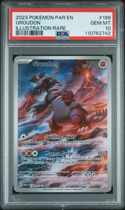 Groudon 199/182 PSA 10 Paradox Rift 2023 Illustration Rare Pokemon Card Gem Mint - Image 1