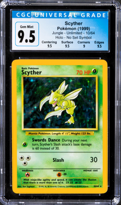 1999 Pokemon Jungle Scyther Holo 10/64 NO SET SYMBOL GEM MINT 9.5 CGC 10 - Image 1