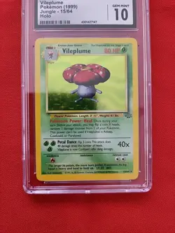 Pokemon: Vileplume #15/64 Jungle Holo Rare 1999 - Vintage CGC 10 Gem Mint - Image 3