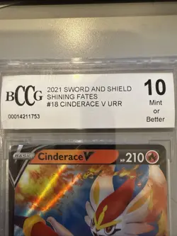 Pokemon Cinderace V Shining Fates #018 Graded Card BCCG 10 Mint or Better - Image 4