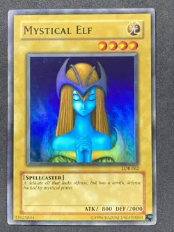 Yugioh - Mystical Elf LOB-EN062 Unlimited - Super Rare - MP/LP - Image 1