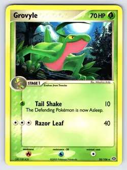Grovyle 28/106 2005 EX Emerald Pokemon Card TCG Arita Art Non Holo - Lp - Image 1