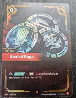 Seal of Rage 040/298 Riftbound Oirigns EPIC NM TCG LoL Fast Uk Postage Same Day! - Image 1