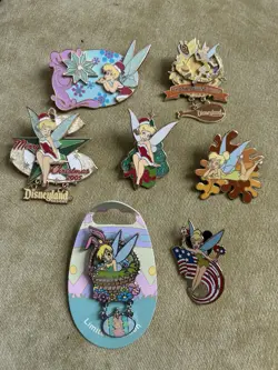 Seasonal Disney Tinker Bell Trading Pins Lot Of 7 - Christmas, Thanksgiving - Image 1