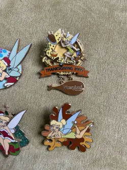Seasonal Disney Tinker Bell Trading Pins Lot Of 7 - Christmas, Thanksgiving - Image 3