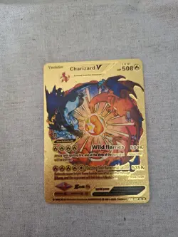 Pokemon TCG Charizard v Gold Foil Card 508 HP, Lv.91 - Image 1