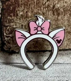 ** Disney ** MARIE Aristocats Pink Bow Headband Pin Hidden Mickey Cute Cat Ears - Image 1