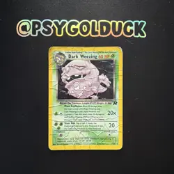 Pokemon TCG Dark Weezing Team Rocket 14/82 Holo Unlimited Card (damaged) B30 - Image 1