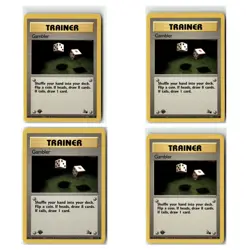 4 Card Pokemon TCG Lot - Fossil Gambler 1st Edition NM - Image 1