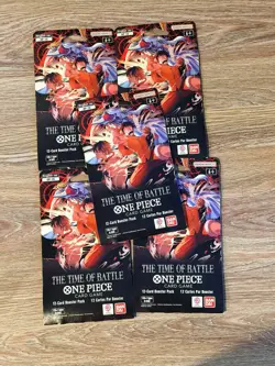 One Piece Card Game Time of Battle OP-16 Sealed Booster Packs Lot Of 5 English - Image 1
