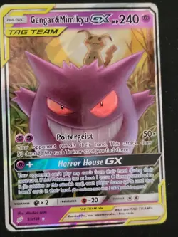 Pokemon Gengar & Mimikyu GX Team Up Holo Card 53/181 Ultra Rare SM - Image 1