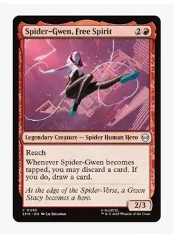Spider-Gwen, Free Spirit | MTG Marvel Crossover | EDH Commander | NM Near Mint - Image 1