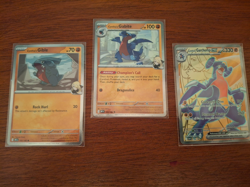 Pokemon TCG Destined Rivals 3 Card Lot: Cynthia’s Gible, Gabite & Garchomp Ex - Image 1