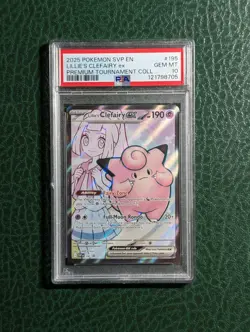 Pokemon TCG Lillie's Clefairy EX Black Star Promo Card 195 PSA GEM MINT 10 - Image 1