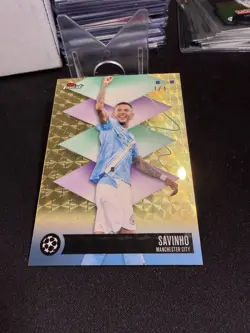 2026 Topps Finest UEFA Savinho #571 RARE Superfractor 1/1 Manchester City BRAZIL - Image 2