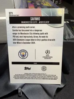 2026 Topps Finest UEFA Savinho #571 RARE Superfractor 1/1 Manchester City BRAZIL - Image 5