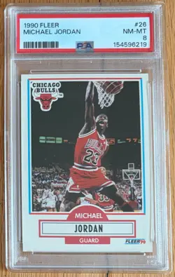 Michael Jordan 1990 Fleer #26 PSA 8 NM-MT - Image 1