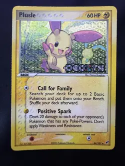 Pokemon Card English Plusle 44/107 Ex Deoxys Reverse Stamped Vintage LP - Image 1