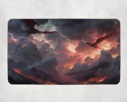 Tribal Dragons Themed Playmat - Kawaii Anime Style Gaming Mat for MTG/TCG - Image 1