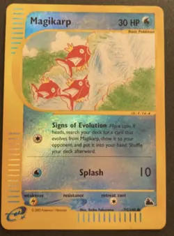 Pokemon Card-Magikarp-Reverse Holo-Skyridge-75/144-ENG-Excelllent - Image 1