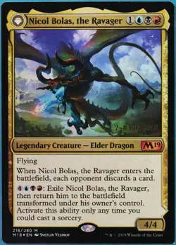 Nicol Bolas, the Ravager (Prerelease) FOIL Core Set 2019 M19 PLD (520315) - Image 1