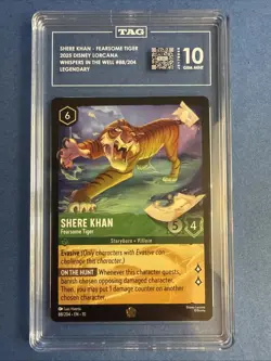 Shere Khan Fearsome Tiger 88/204 Legendary 2025 Disney Lorcana TAG 10 Gem Mint - Image 1