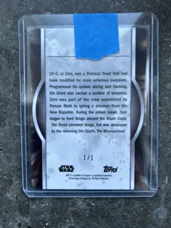 2022 Topps Star Wars Masterwork Zero Card #8 Magenta Printing Plate 1/1 - Image 2